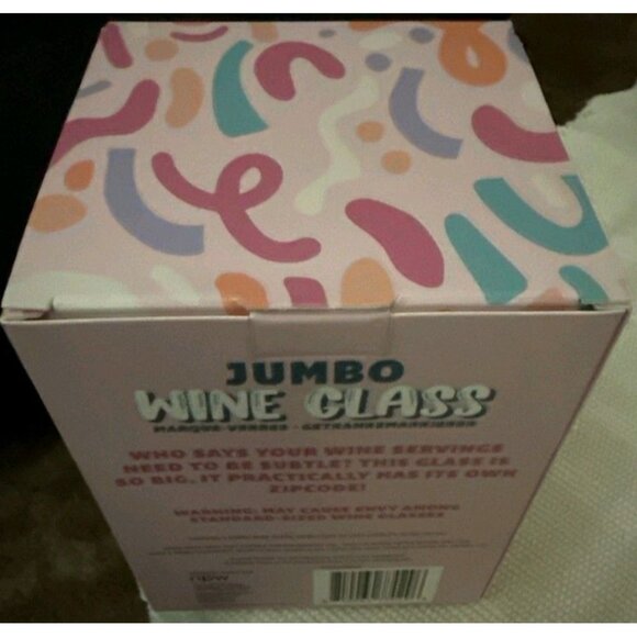 Jumbo Pink Wine Glass "Sip Sip Hooray" Holds Full Bottle Fun Novelty Gift Boxed - Picture 3 of 4